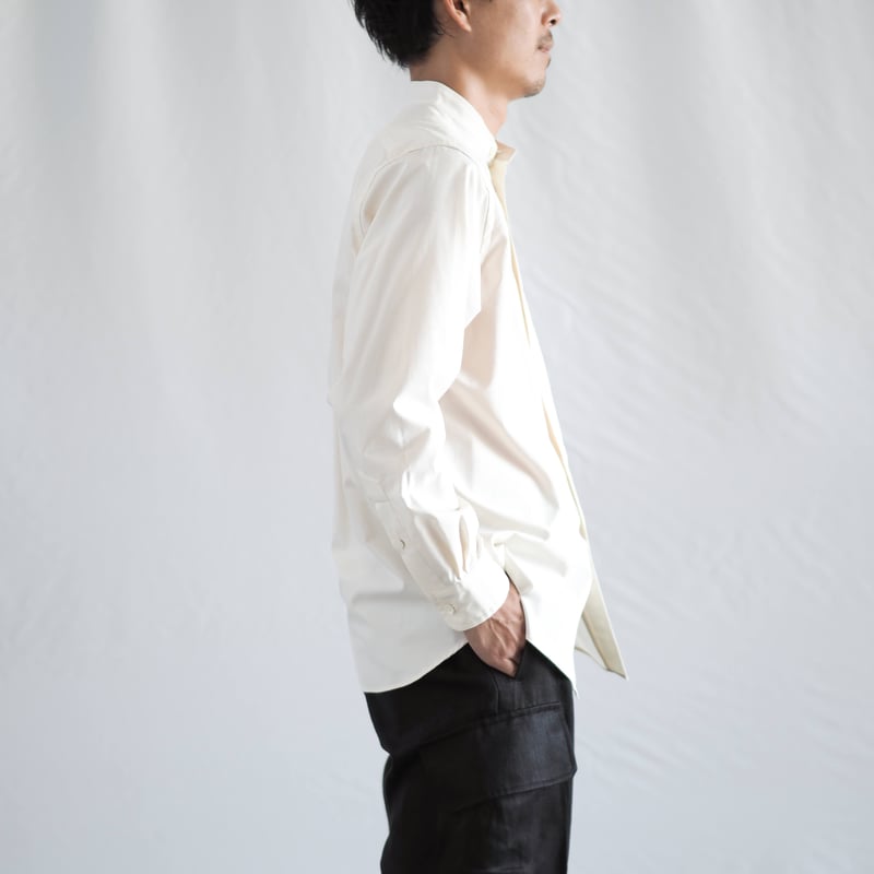 はたやシャツバンドカラー 002SH ［ コットン×シルク ］ | 新見本工場