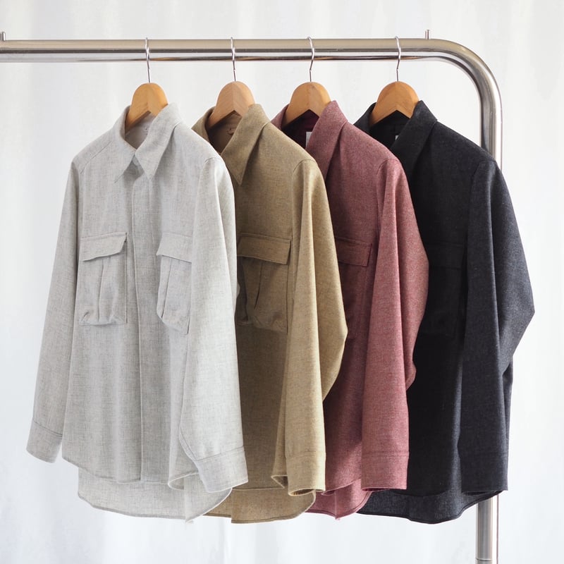 【専用】ANDERSON&SHEPPARD オーバーサイズ リネンサファリシャツ anyfee/プラスサイズ】リネン調すっきりドルマンスリーブサファリ