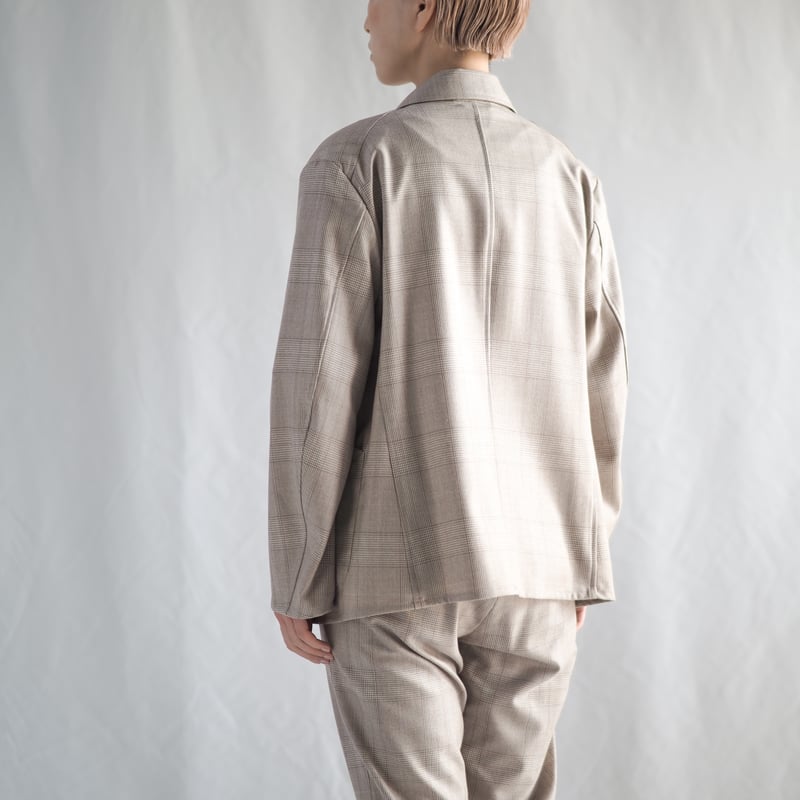 新品 バイカラーメリノウールジャケット C'est bien fait｜シープ加工 ウール パイル ノーカラー ジップ