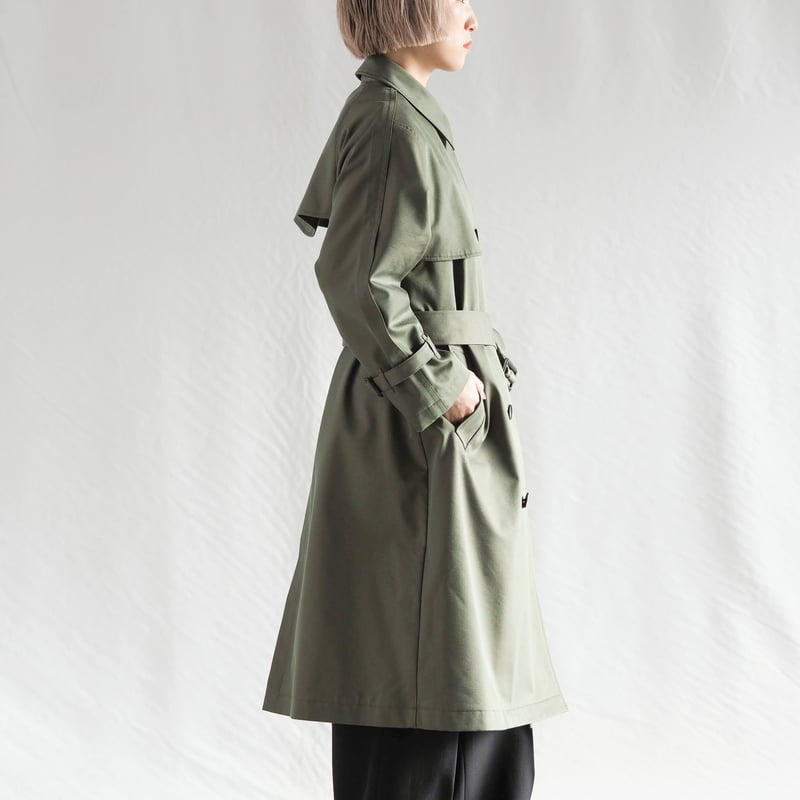 新見本工場　トレンチコートサイズ2 新品タグ付　　　　　　　ライナー付き はたやトレンチ 002CO ［ コットン × メリノウール ］ | 新見本工場
