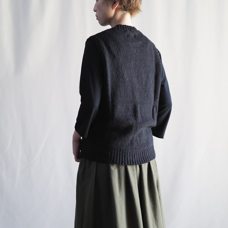 ガラ紡ニットベスト KTG-002 ［ コットン ］ | 新見本工場 オンライン