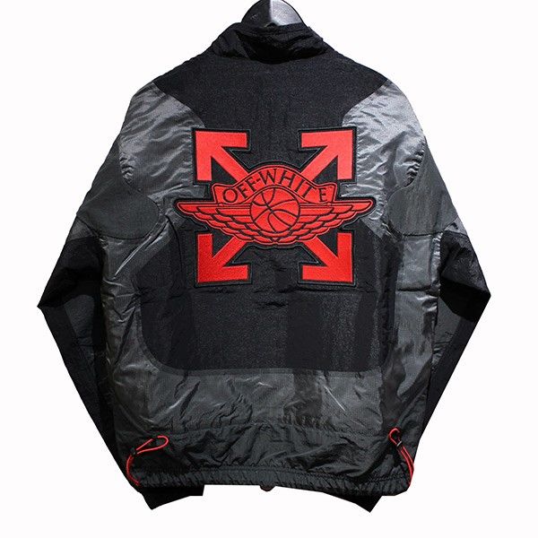 OFF-WHITE x Jordan Woven Jacket Black | dimension