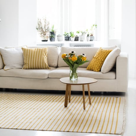 手織りラグ ボーダー柄 玄関・リビング 80x120cm Marine (マリン) | Tikau