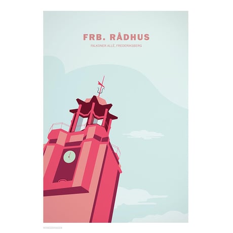 Wonderhagen A5 ポストカード「Frederiksberg Town Hall」