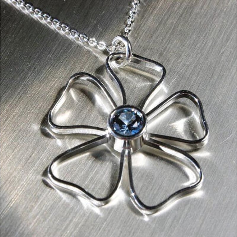 シルバー925 花モチーフ ペンダント ネックレス