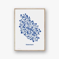 ポスター デンマーク 北欧デザイン おしゃれインテリア アートポスター 50cm x 70cm｜Wonderhagen : Copenhagen Blue