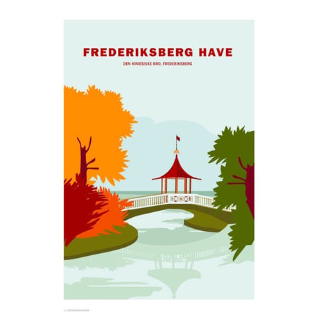 ポスター デンマーク 北欧デザイン おしゃれインテリア アートポスター 50cm x 70cm｜Wonderhagen : Frederiksberg Gardens