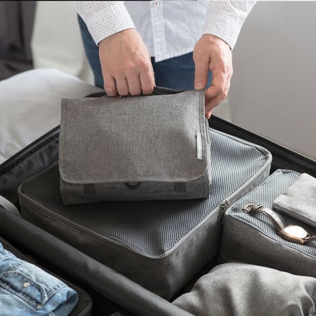 Bigso  旅行 トラベル ポーチ 吊り下げ フック付き 洗面用具 メイク道具  折り畳 収納バッグ おしゃれ | トイレタリーバッグ