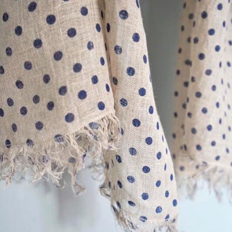 Tikau リネン・ストール（ドット）