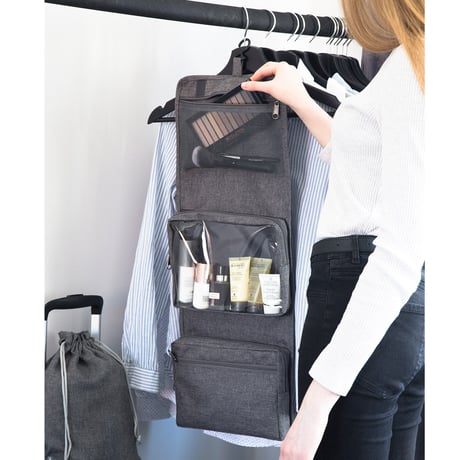 Bigso  旅行 トラベル ポーチ 吊り下げ フック付き 洗面用具 メイク道具  折り畳 収納バッグ おしゃれ | トイレタリーバッグ