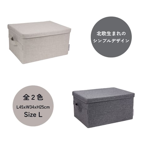 Bigso 収納ボックス フタつき 北欧デザイン | ボックスストレージ Lサイズ