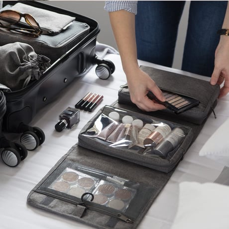 Bigso  旅行 トラベル ポーチ 吊り下げ フック付き 洗面用具 メイク道具  折り畳 収納バッグ おしゃれ | トイレタリーバッグ