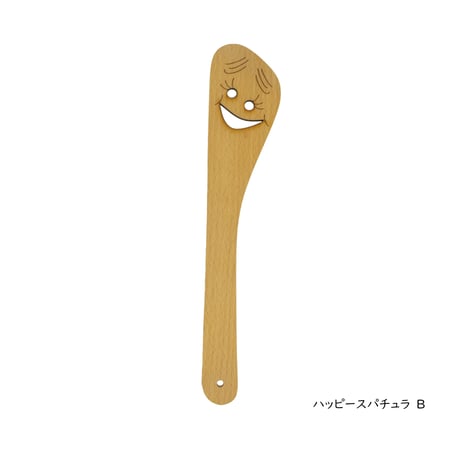 木べら 薄型 軽い イラスト 穴あり 北欧 エストニア製 | Mirimart：ハッピー・スパチュラ