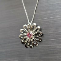 【北欧デザイン ギフトに！】ネックレス デイジー モチーフ シルバー925 ハンドメイド フィンランド製 ギフト | Sassi Design：サマー M