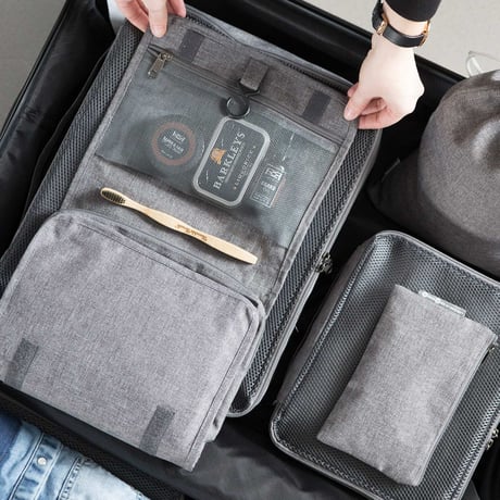 Bigso  旅行 トラベル ポーチ 吊り下げ フック付き 洗面用具 メイク道具  折り畳 収納バッグ おしゃれ | トイレタリーバッグ