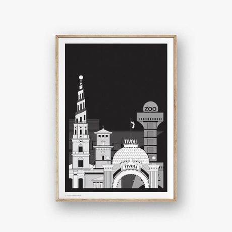 ポスター デンマーク 北欧デザイン おしゃれインテリア アートポスター 50cm x 70cm｜Wonderhagen : Black City