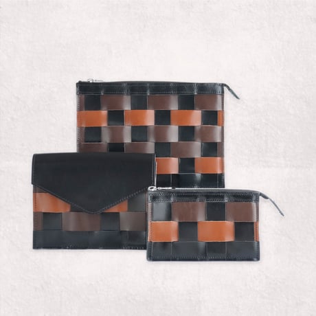 ミニバッグ ２WAY クラッチバッグ 本革 格子柄 多色 ミックス Näver Patchy Collection | Eduards  Accessories Sweden