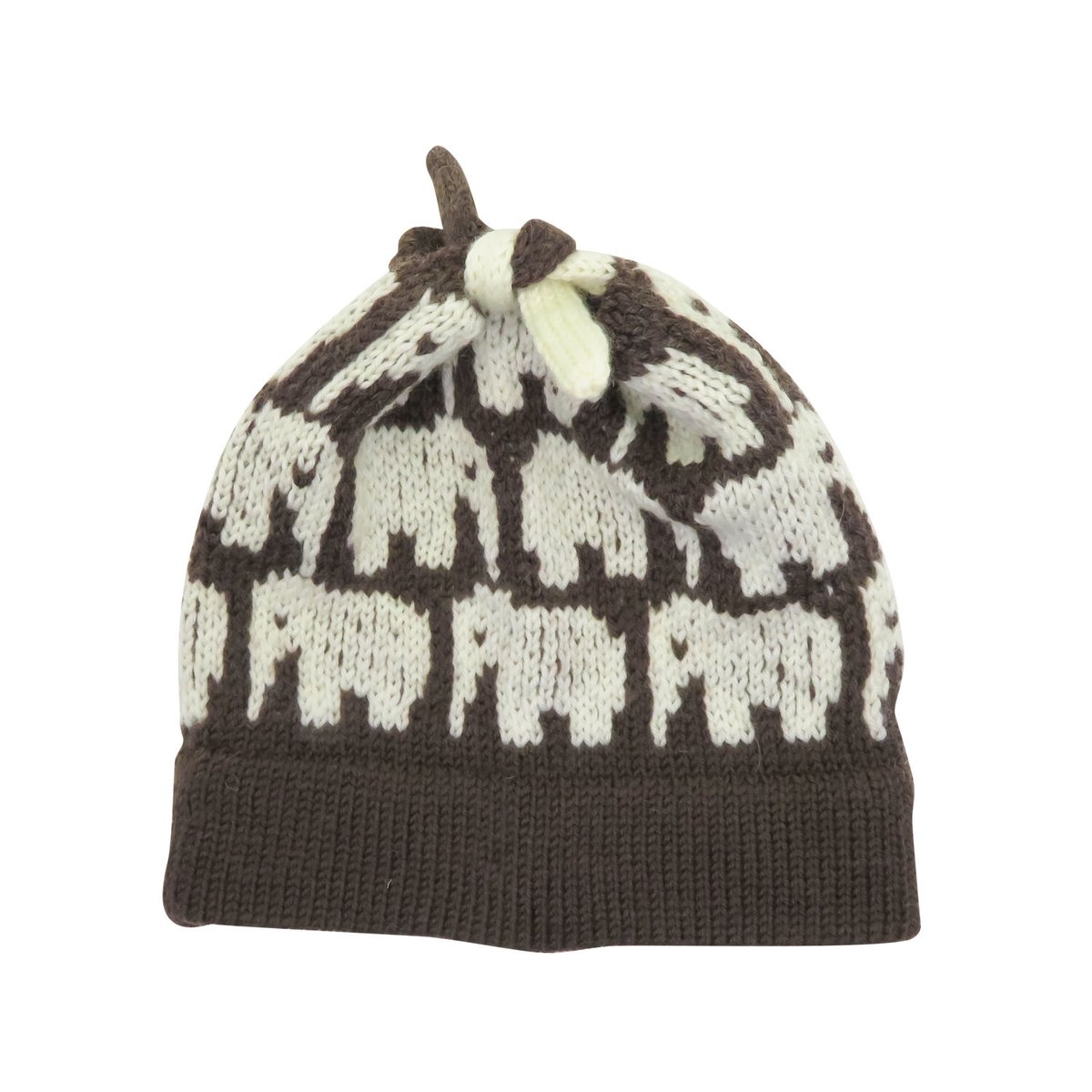 ビーニー ニット帽 ウール 手編み デンマーク製 | Hanne H：ゾウ