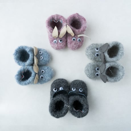 ベビーブーツ 乳幼児用 室内用 ウール ６－18か月 | Hanne H：ブーティ