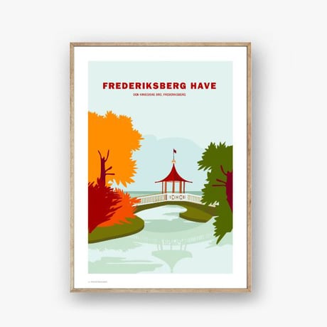 ポスター デンマーク 北欧デザイン おしゃれインテリア アートポスター 50cm x 70cm｜Wonderhagen : Frederiksberg Gardens
