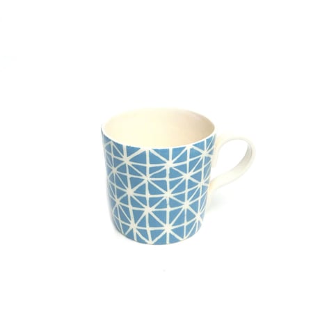 マグ ハンドメイド 陶器製 北欧 カラフル コーヒーカップ ティール イエロー ビッグ・マグ「グラフィック」| Anna Broström