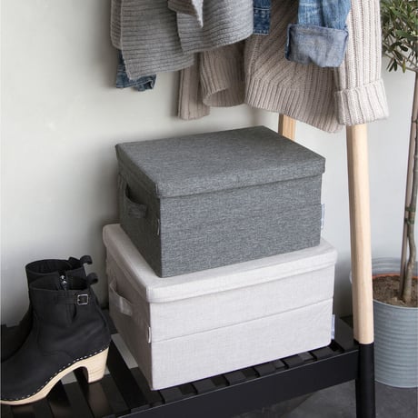 Bigso 収納ボックス フタつき 北欧デザイン | ボックスストレージ Mサイズ