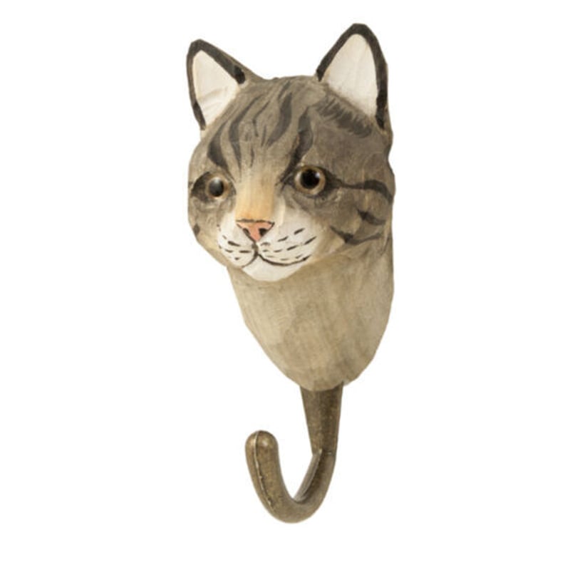 ワイルドライフガーデン製 ユーラシアオオヤマネコ 壁掛フック 壁掛け