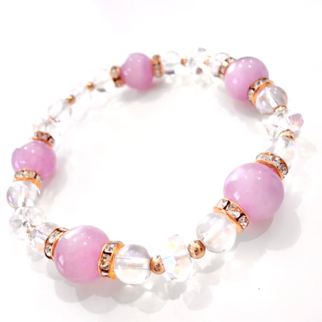 New✨お守りブレスレット💜キャッツアイクンツァイト💜