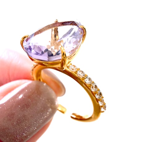 New✨💍キラキラジュエル✨お守りリング💜アメジスト💜