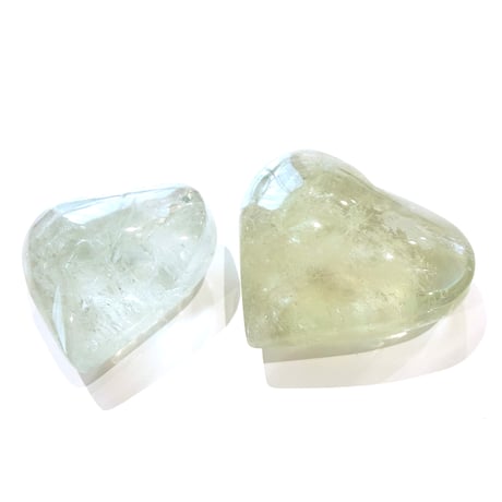 New✨虹入り🌈💚ハートプラシオライトMサイズ💚✨お守りクリスタル