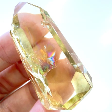New✨高透明度✨虹入り🌈💛アイリシトリン_s33💛✨お守りクリスタル