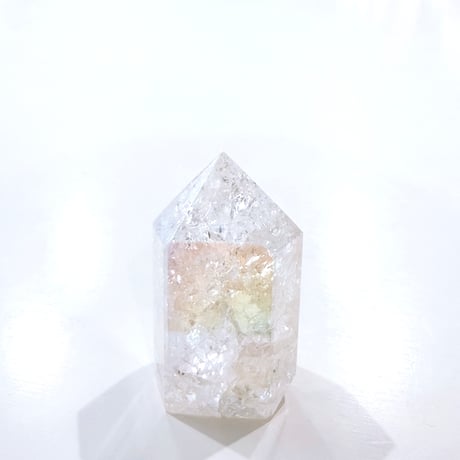 New✨虹入り🌈🤍エンジェルオーラクラッククォーツポイント✨お守りクリスタル