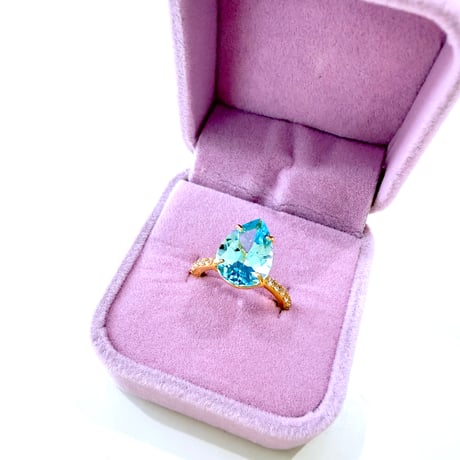 New✨💍キラキラジュエル✨お守りリング💙ブルートパーズ💙