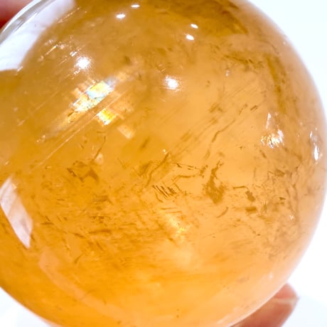 New✨虹入り🌈💛ゴールデンカルサイト丸玉💛お守りクリスタル