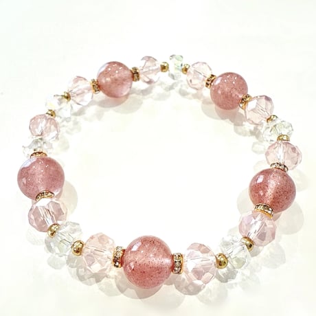 人気No1✨お守りブレスレット🍓ストロベリークォーツ🍓