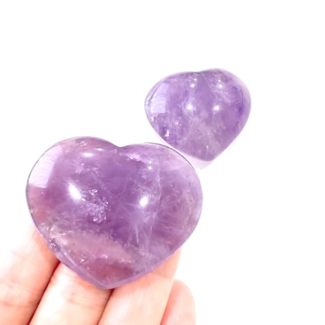 New✨虹入り🌈💜ハートアメジスト💜お守りクリスタル💜