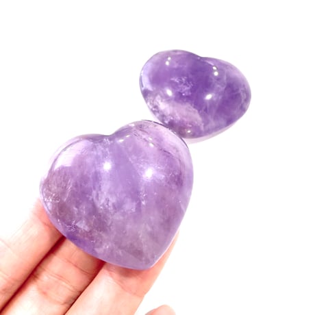 New✨虹入り🌈💜ハートアメジスト💜お守りクリスタル💜