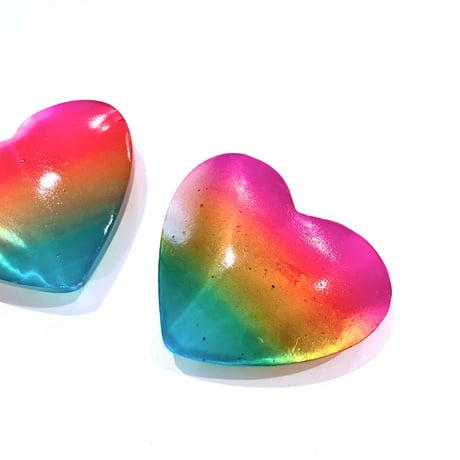 New✨🌈🤍レインボーキャッツアイセレナイトハート 🤍🌈✨お守りクリスタル
