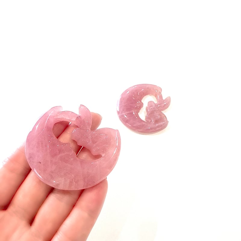 New✨🌙🧚Moon&fairyローズクォーツ🧚🌙お守りクリスタル | amo