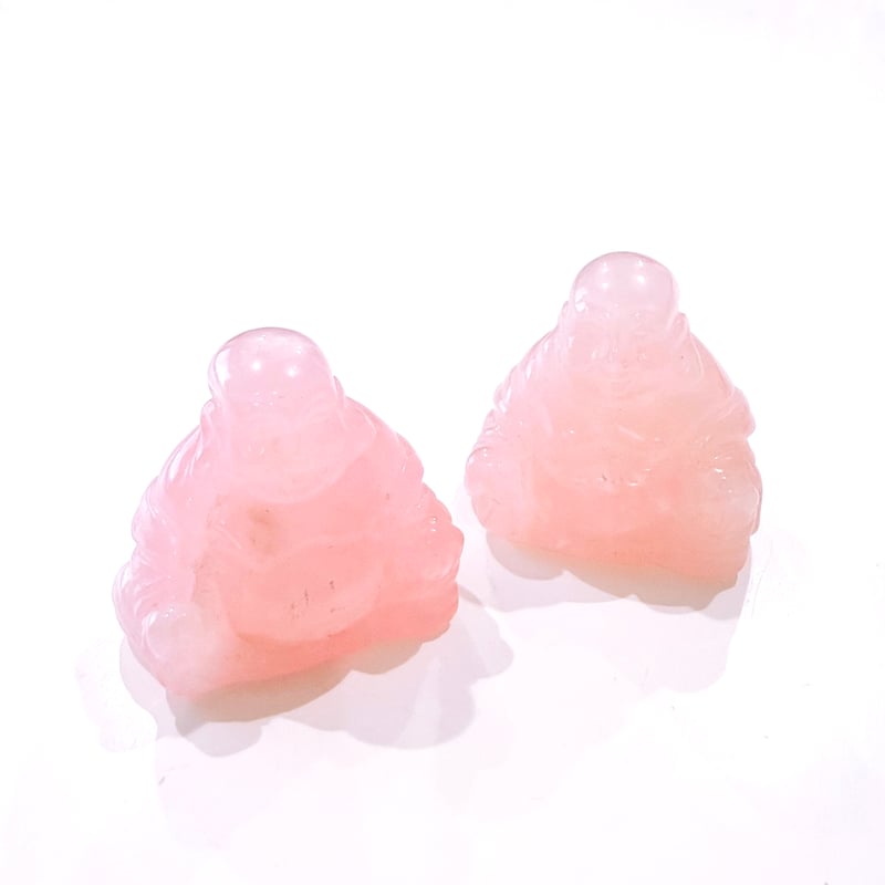 New✨縁起物💰🩷布袋様ローズクォーツ🩷お守りクリスタル | amo by ao