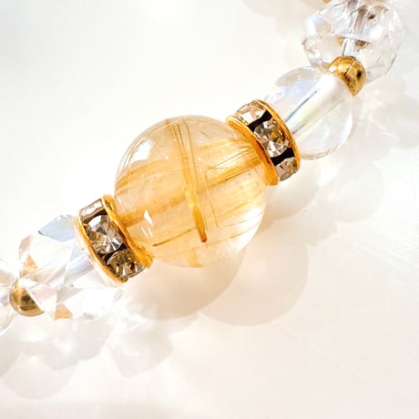 New✨お守りブレスレット💛ゴールドルチルクォーツ💛