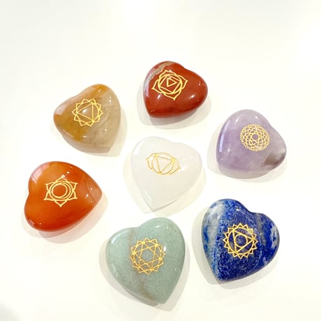 人気✨💖チャクラミニハートストーン7個SET💖