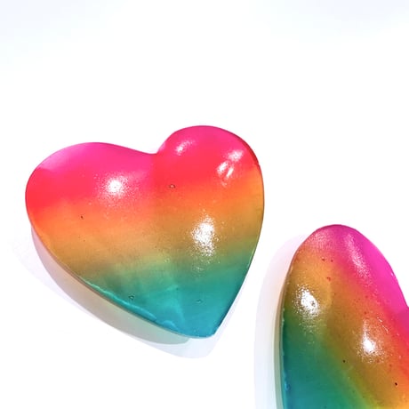 New✨🌈🤍レインボーキャッツアイセレナイトハート 🤍🌈✨お守りクリスタル