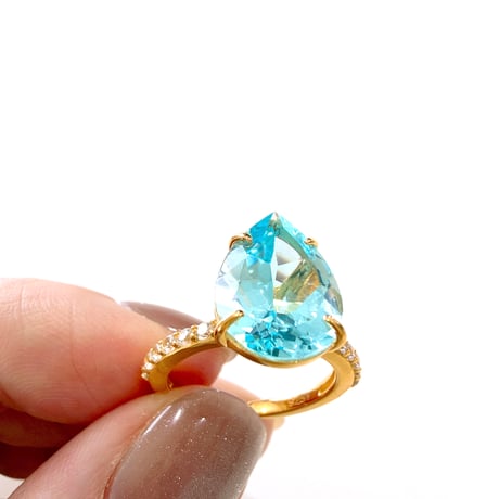 New✨💍キラキラジュエル✨お守りリング💙ブルートパーズ💙