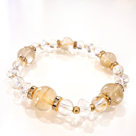New✨お守りブレスレット💛ゴールドルチルクォーツ💛