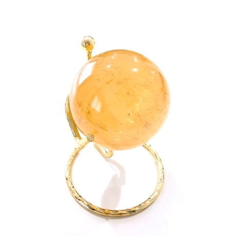 New✨虹入り🌈💛ゴールデンカルサイト丸玉💛お守りクリスタル