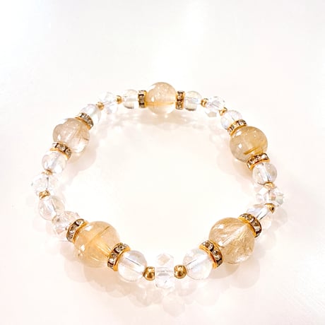 New✨お守りブレスレット💛ゴールドルチルクォーツ💛