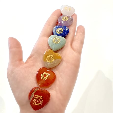 人気✨💖チャクラミニハートストーン7個SET💖