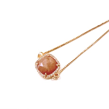 New✨🧡ラインストーン✖️サンストーン🧡お守りブレスレット