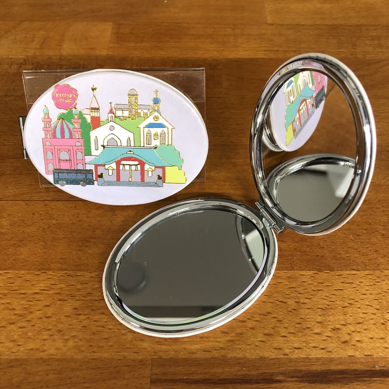 KITANO・KOBE・コンパクトミラー Pinkポーチ | 神戸のおみやげGoodThings